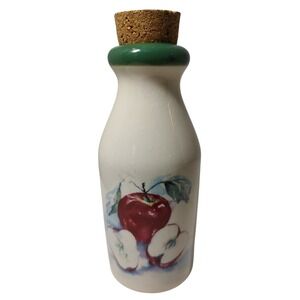 Papel Giftwares Milk Bottle Jar Jug Just Delicious Cottage Core Farm Life Apples